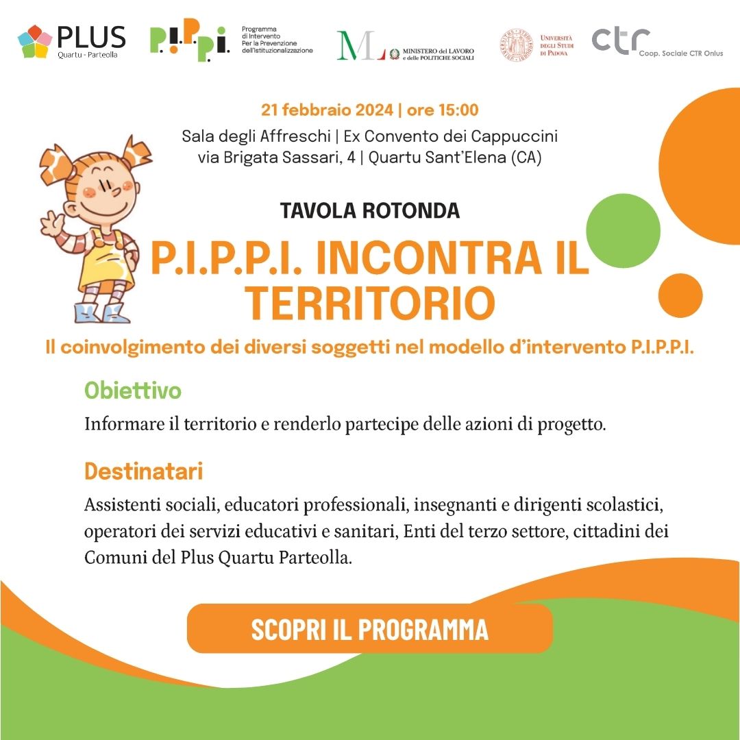 “P.I.P.P.I. INCONTRA IL TERRITORIO – Il coinvolgimento dei diversi soggetti nel modello d’intervento P.I.P.P.I.